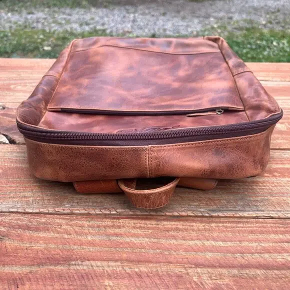 Artepiel Handmade Leather Backpack Brown 17” Ron Zacapa Centenario Guatemala NWT - Picture 4 of 16